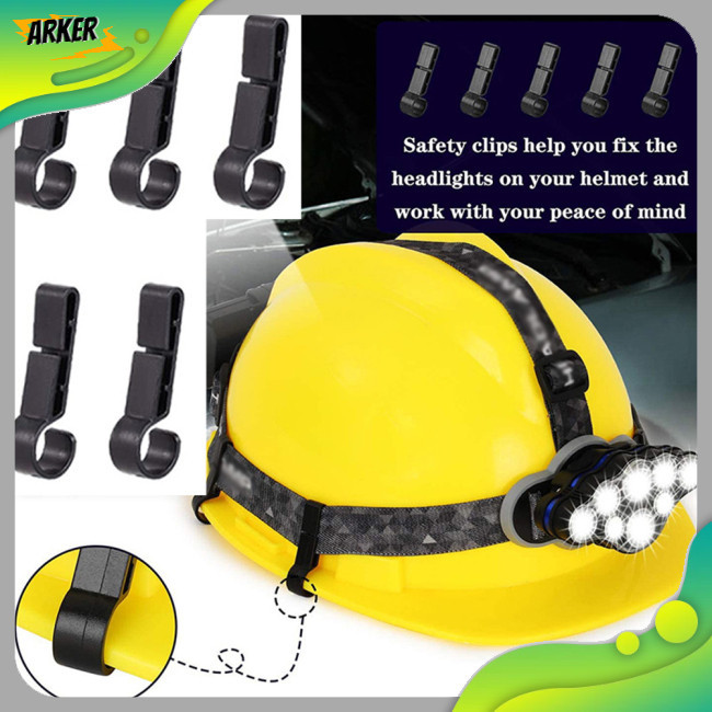 Areker 50 件頭盔夾頭燈掛鉤帶插入安全槽輕質頭燈頭盔夾安全帽