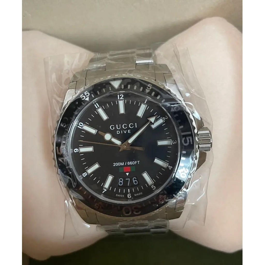近全新 GUCCI 古馳 手錶 DIVE 黑色 mercari 日本直送 二手