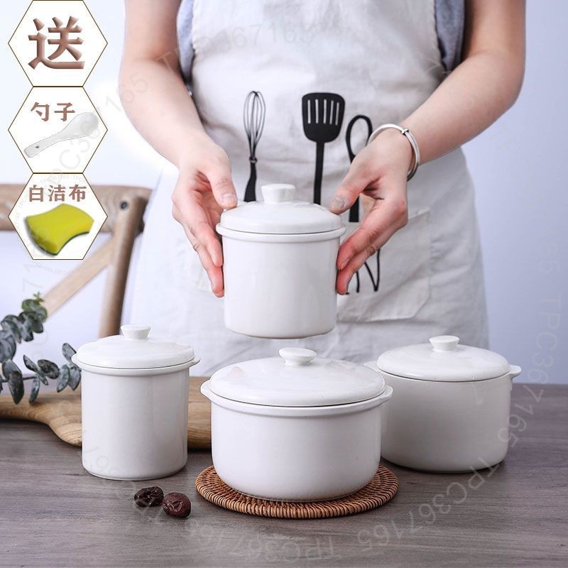 #燉盅#  雙耳 陶瓷 隔水 燉盅 燕窩 甜品 蒸蛋 沙縣 小喫 燉盅 傢用 耐高溫 蒸鍋 燉盅