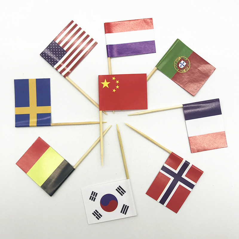 客製化【牙籤旗】牙籤旗 訂製 國旗叉 水果籤 蛋糕竹籤 雞尾酒插旗 定做 卡通插牌 漢堡籤