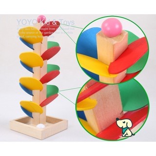 木質玩具 M1 樹葉塔滾珠遊戲 彩色拆裝 倒珠遊戲 兒童益智木製 組裝玩具0.12