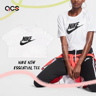 Nike 短袖 NSW 女款 白 短T 短版 棉質 寬鬆 基本款 經典 大logo 【ACS】 BV6176-100