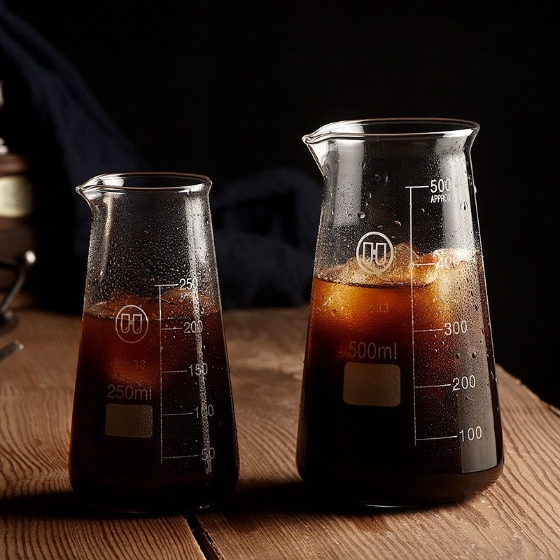 【開心咖啡】新款玻璃咖啡壺冰美式咖啡器具沖泡壺手衝咖啡分享壺錐形量杯 EDVE