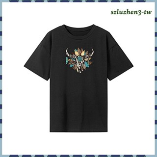 [SzluzhenfbTW] 女士 T 恤衣服紀念品夏季上衣步行遠足日常穿著