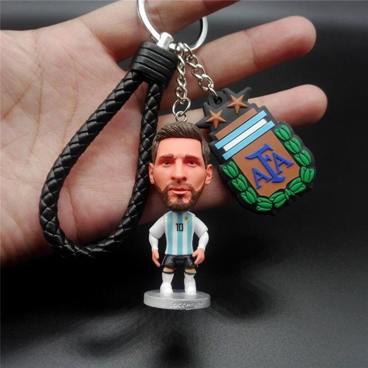 足球隊明星同款人偶公仔鑰匙扣鏈C羅梅西萊萬內馬爾吊飾球迷禮物 CMD8