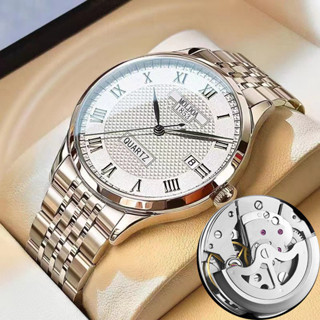 高檔時尚商務男士手錶男生鏤空鋼帶日曆防水新款手錶