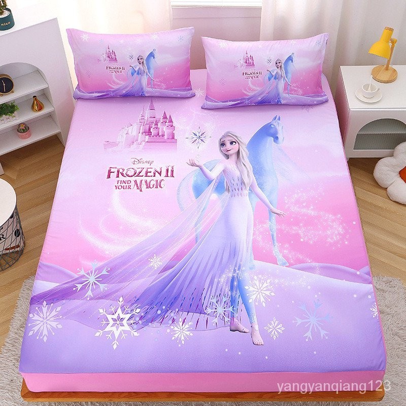女孩床笠艾莎公主床單冰雪奇緣床罩單件女生卡通愛莎蘇菲亞床墊套