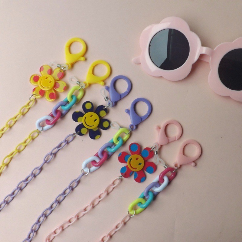 太陽花可愛眼鏡鏈-兒童多用眼鏡鏈口罩掛鏈項鍊服飾配飾帽子吊飾
