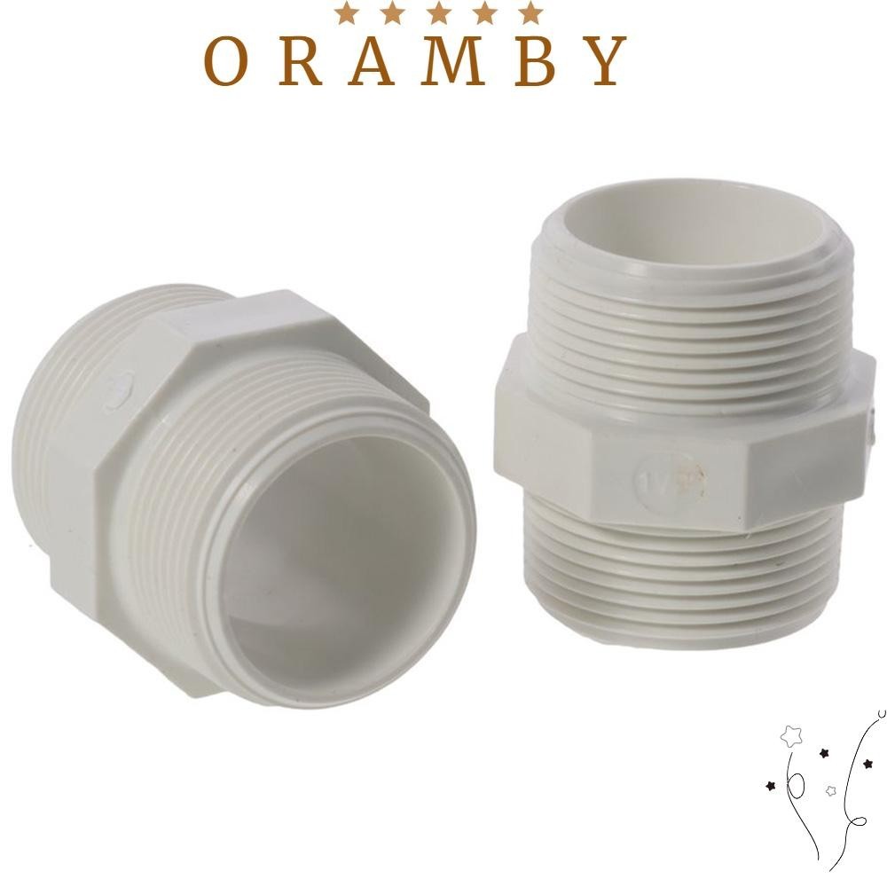 ORAMBEAUTY雙外螺釘直接連接外導線接頭,白色十六進製PVC雙絲給水管,Pvc螺紋適配器連接器