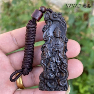 【vava工藝品】越南芽莊觀音沉香木吊墜木料雕刻手把吊飾實木木雕文玩擺件工藝