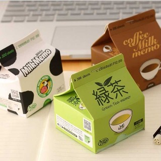 🗒囧囧家 韓國可愛牛奶盒抽取便利貼 小巧便攜牛奶咖啡備忘錄加厚創意便籤紙 便利貼 便籤紙 韓國便籤 備忘錄