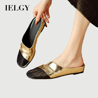 IELGY 透氣平底鏤空網面女低跟2025夏季新款百搭包頭涼鞋女鞋