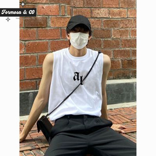 【F&C】美式運動背心男健身夏季外穿無袖T恤籃球字母印花純棉打底上衣潮