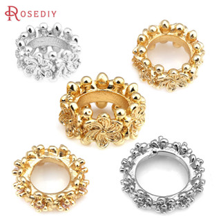 6MM 8MM 10MM 18K 金色黃銅花大孔珠子間隔珠手鍊珠子高品質 Diy 珠寶製作項鍊