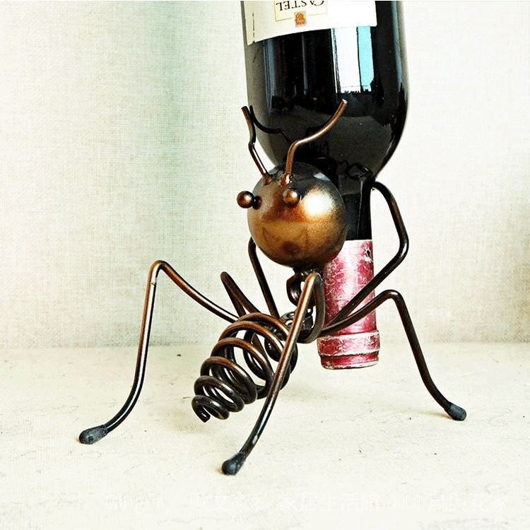 WPMZ 餐廳酒櫃創意裝飾品螞蟻酒架葡萄紅酒架置物架展示杯架工業風擺件