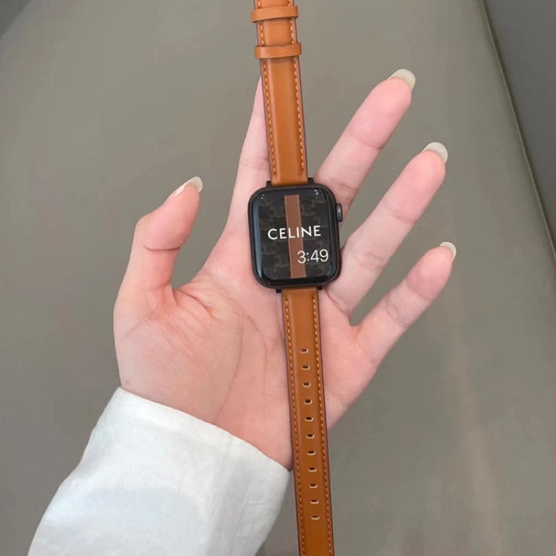 真皮適用iwatch8/9蘋果手錶帶 Apple watch 錶帶 iwatch錶帶 9/8SE7654321代
