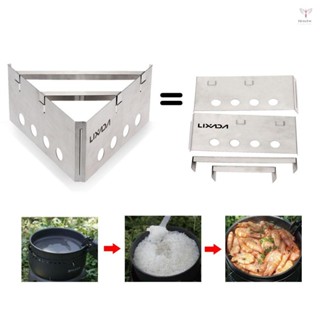 Lixada 便攜式不銹鋼輕質木爐戶外烹飪野餐野營背包燃燒器