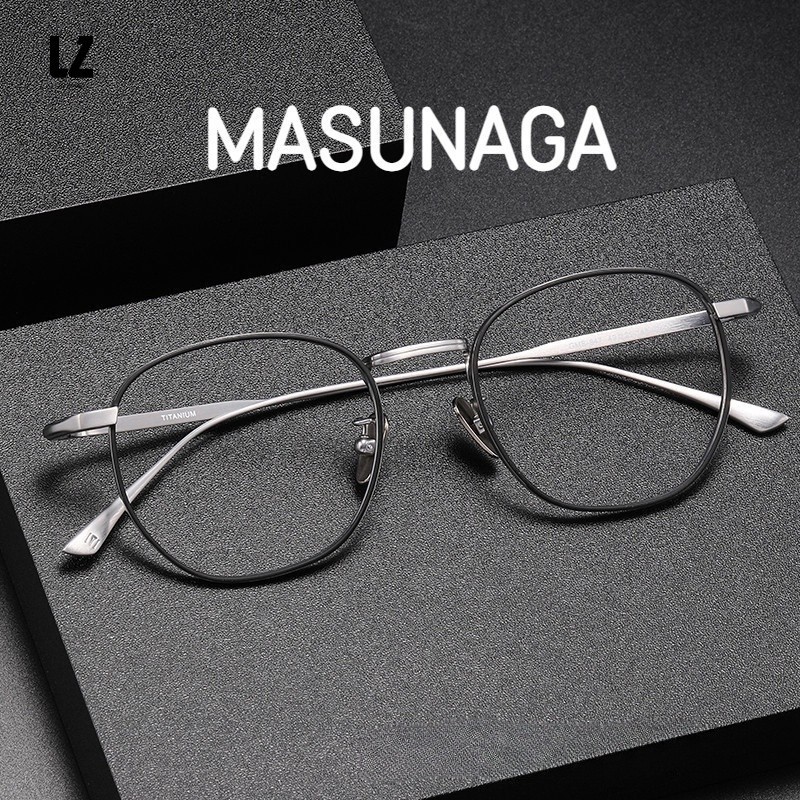 【LZ鈦眼鏡】近視鏡框男款 MASUNAGA增永衕款 純鈦眼鏡框 GMS-847圓框小臉網紅女ins風復古眼鏡架 寬度1