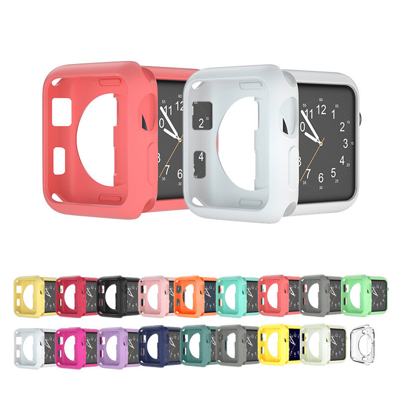 適用於蘋果手錶錶殼 applewatch手錶TPU半包保護套糖果殼現貨