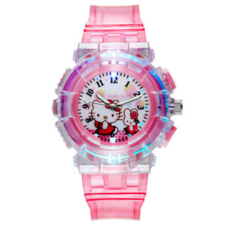 Hello Kitty 透明發光兒童手錶可愛凱蒂貓卡通手錶中小學生女電子錶