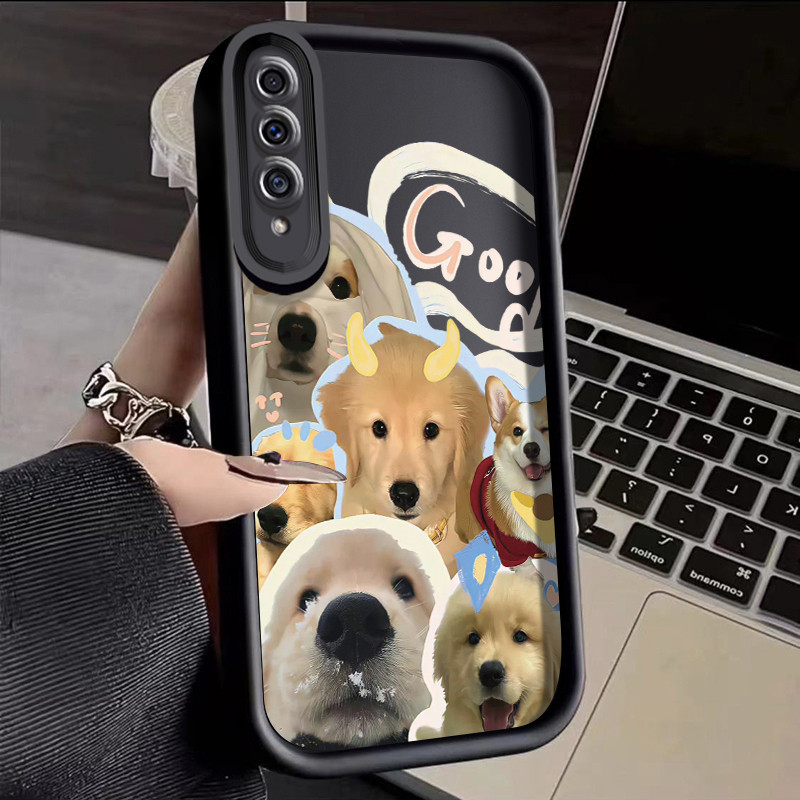 SAMSUNG 適用於三星 Galaxy A50 A50s A30s
 手機殼卡通可愛小狗防震手機殼矽膠套全包相機鏡頭軟