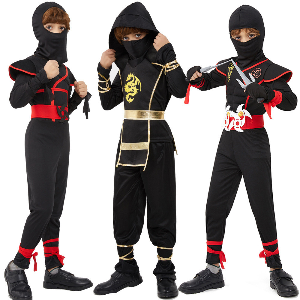 新款萬聖節cosplay動漫服裝兒童表演火影忍者衣服 武士服 忍者服