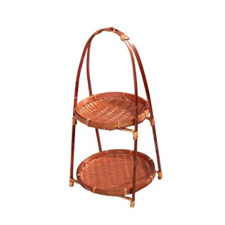 [238531743Sstw] 竹編水果籃餐籃裝飾食品籃竹製托盤
