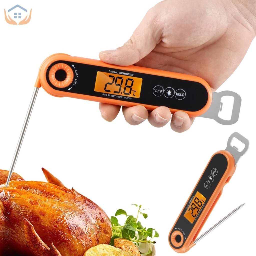 肉類溫度計數字 0.7 秒即時讀取溫度計高精度食品溫度計帶背光可折疊探頭 IP67 防水烹飪溫度計 SHOPTKC926