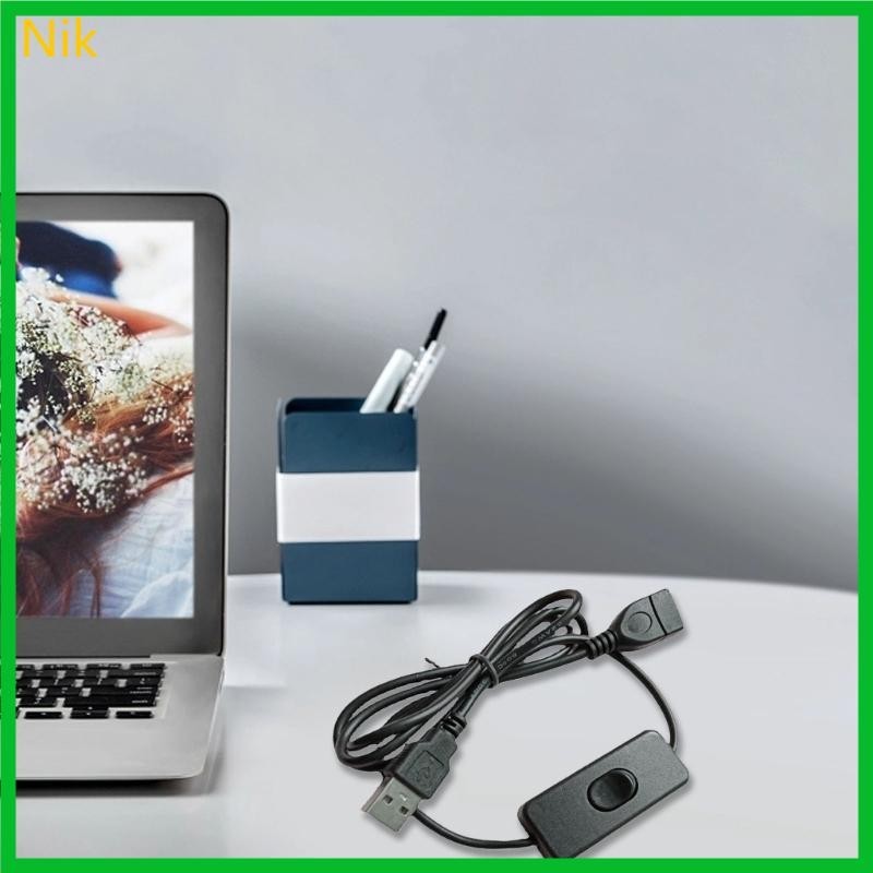 Niki USB 公對母延長線 2m USB 線,帶開關,用於數據傳輸和電源,適用於 USB 耳機