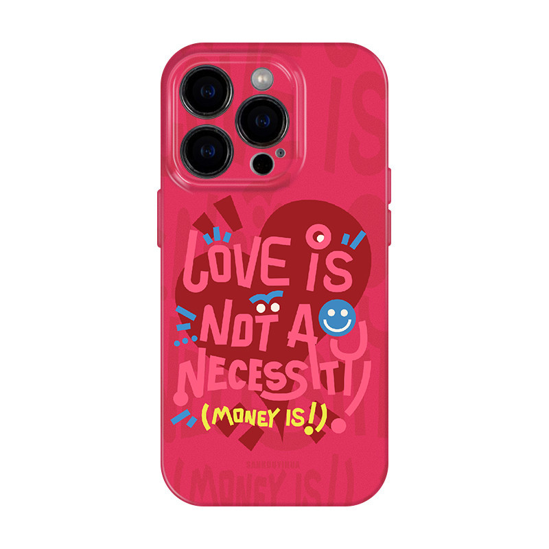 愛情不是必需品 iphone15promax手機殼女生2024新款蘋果14pro+粉色系高級感藝術13個性潮流適用12小