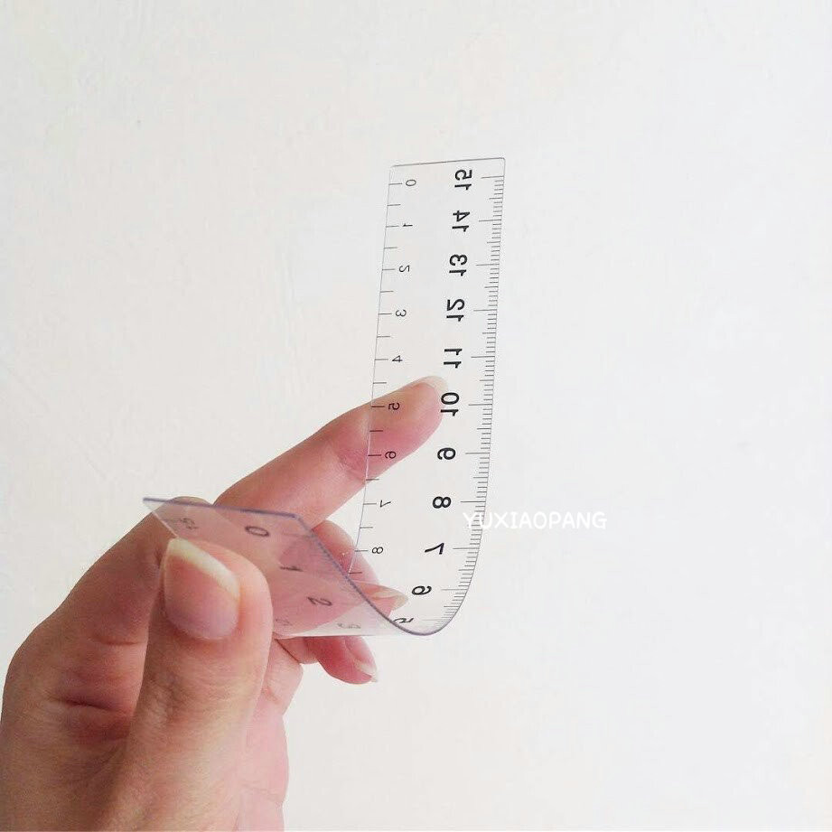 簡約風 日本製 pine book柔軟素材透明直尺貼合定規15cm