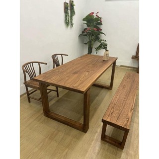 【✨廠家直銷✨】老榆木大板桌 家用餐桌 莫比恩工作臺吧檯書桌實木電腦桌辦公桌桌子