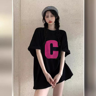 潮範十足！現貨 純棉T恤短袖女 韓版高階印花上衣 歐貨大版寬鬆顯瘦女裝 美式高街潮流時尚服飾 日系小眾ins風圓領通勤衫