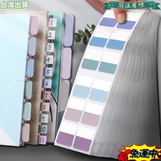 臺灣發貨 莫蘭迪學生分類書寫索引貼標籤貼紙便利貼彩色熒光貼書籤紙引索貼