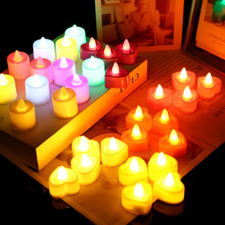 洛陽牡丹 心形電子小蠟燭燈浪漫LED求婚告白道具表白生日佈置愛心燈KTV酒店