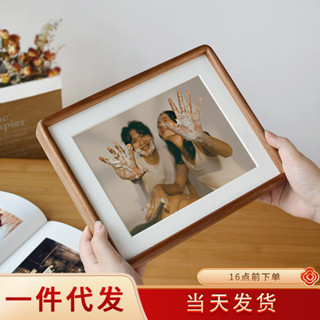 黑胡桃木榫卯圓角相框實木6 7 8 10 12 16寸紅櫸木櫻桃木原木畫框