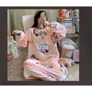 DUYI~ 臺灣現貨🚀睡裙 保暖睡衣 長袖睡裙 法蘭絨睡衣 珊瑚絨睡衣 可愛 加厚 羊羔絨睡衣