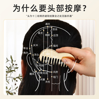 純黃銅經絡按摩梳子頭部頭皮穴位女家用便攜式防靜電脫髮按摩梳子