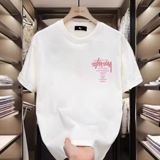 【HOT 本舖】男裝 夏季新款純棉短袖T恤男女士精梳棉美式重磅寬鬆園領上衣休閒百搭