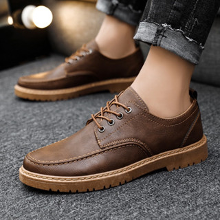 工作鞋皮鞋男鞋休閒耐磨 軟皮皮鞋防滑正裝商務上班鞋skechers復古 婚鞋韓版商務皮鞋 英倫風棕色男鞋休