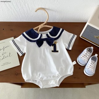 【MXY】嬰兒海軍風哈衣0-2歲夏季韓國童裝女寶寶超萌包屁衣嬰兒衣服AL530