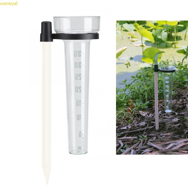 Weroyal 戶外雨量計塑料雨量計帶支架雨水收集器花園農場雨量 35 毫米容量 9 5 英寸