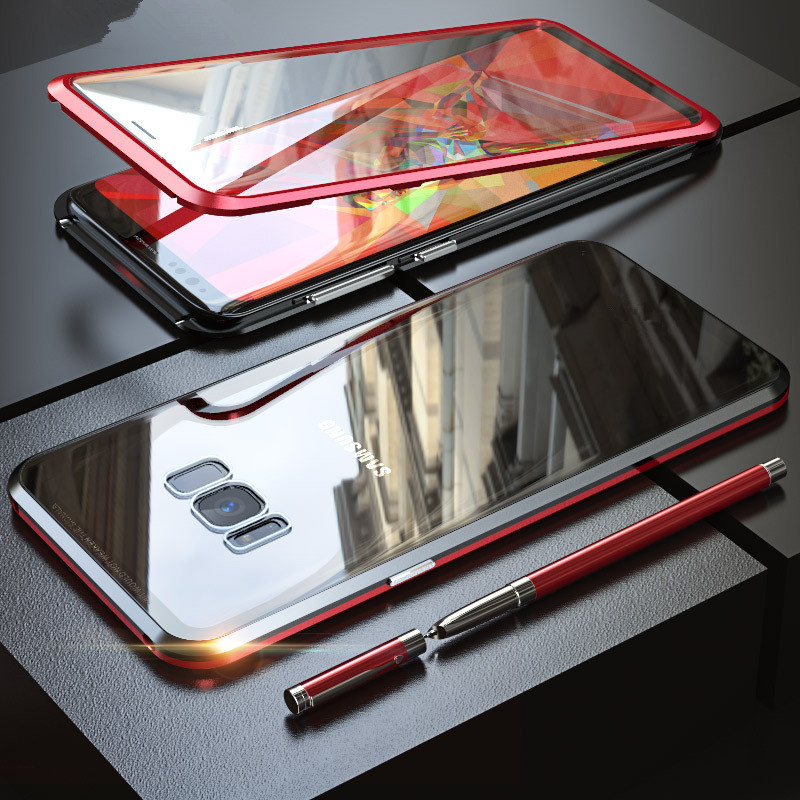 適用三星S23Ultra手機殼雙面磁吸萬磁王Note10+金屬玻璃A71保護套