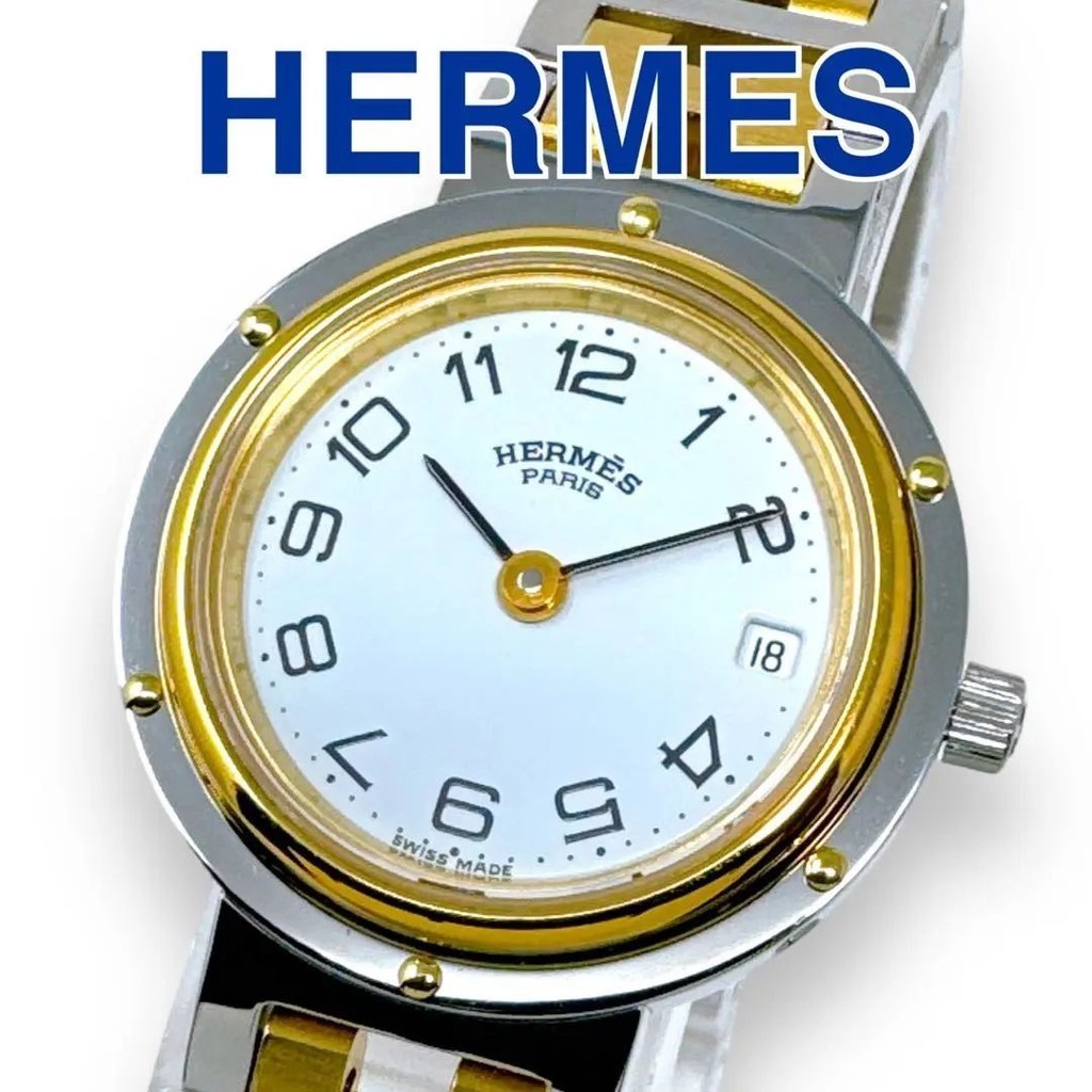 HERMES 愛馬仕 手錶 GP Clipper 金 女用 錶盤 mercari 日本直送 二手