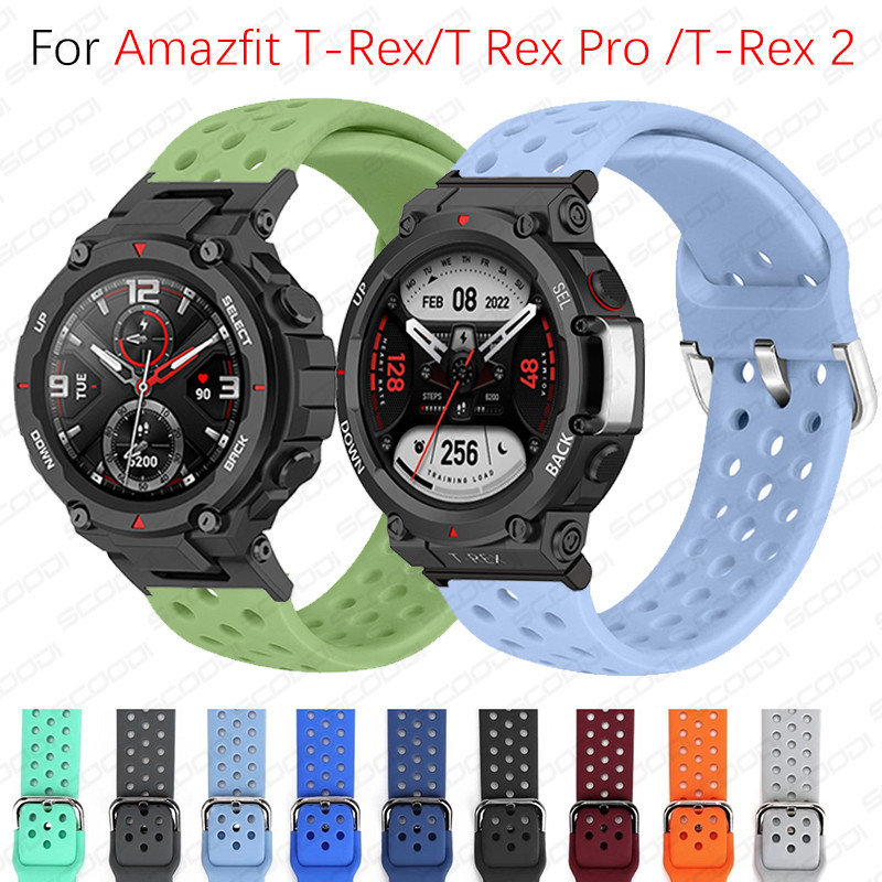 適用於Huami Amazfit T-Rex 2 / T-Rex / T-Rex Pro 智能手錶錶帶手鍊矽膠錶帶