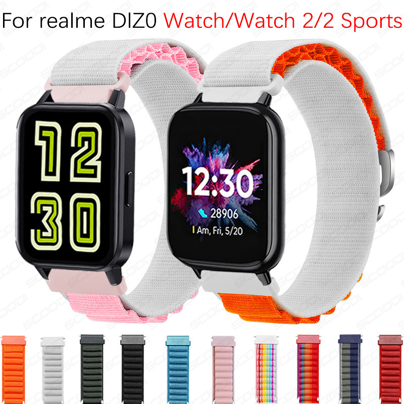 適用於 Realme DIZO 手錶/手錶 2/手錶 2 運動智能手錶錶帶手鍊的 Alpine loop 尼龍錶帶