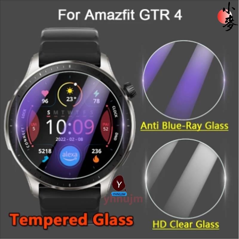 適用小麥-Amazfit GTR 4 智能手錶 玻璃 钢化膜 华米GTR4 保护贴 玻璃钢化膜 屏幕保护 高清 玻璃贴