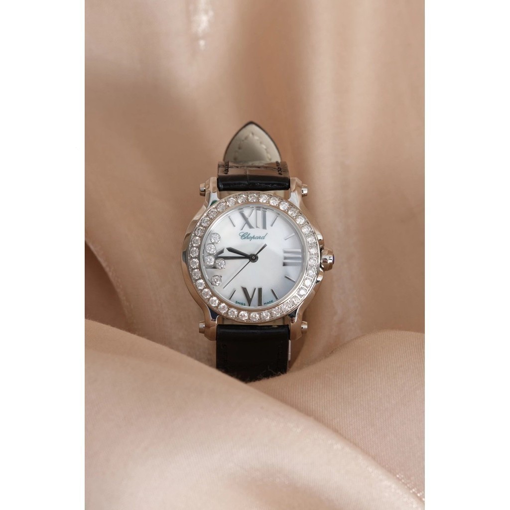 蕭邦女表HAPPY DIAMONDS系列278509-3007精鋼鑲鑽瑞士石英機芯手錶30毫米