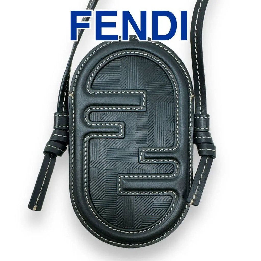 近全新 FENDI 芬迪 小包包 肩背包 FF 皮革 黑色 日本直送 二手