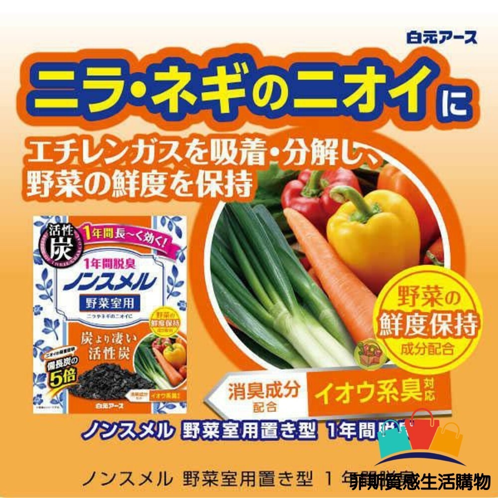 【日本熱賣】日本製冰箱除臭盒 活性碳 冷凍庫 冷藏室 蔬果室  白元消臭劑 廚房除臭 廚餘 一年有效除臭 日本 日本直送